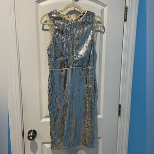 Gianni Bini Silver Sequin Size Medium Special Occasion Cocktail Date Night Dress